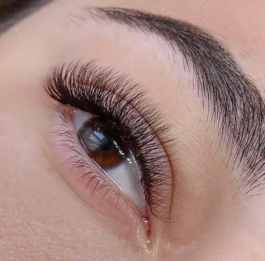 A classic lash extension set — one extension per natural lash, defined and everyday