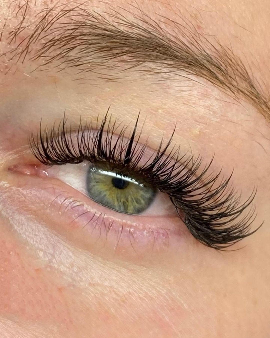 A wispy lash set with varied lengths for a soft, textured look