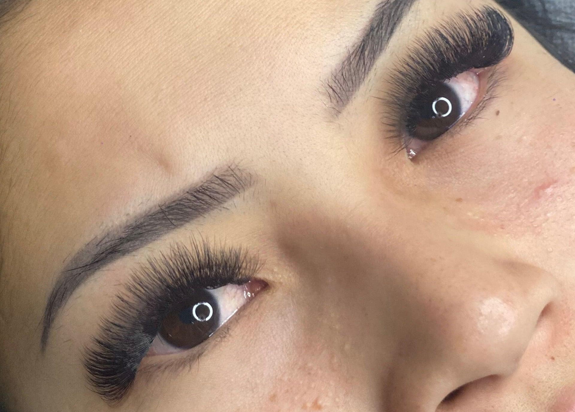 Tinted brows with deepened colour through the hair